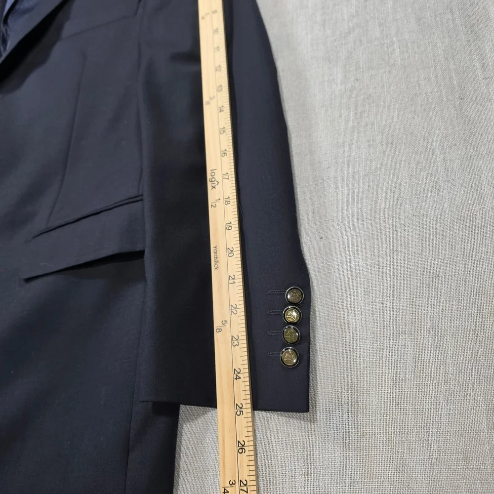 Mantoni Blazer Mens 42R Navy Blue Excellent Super 140s Virgin Wool 2 Button